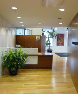 newly remodeled office reception area