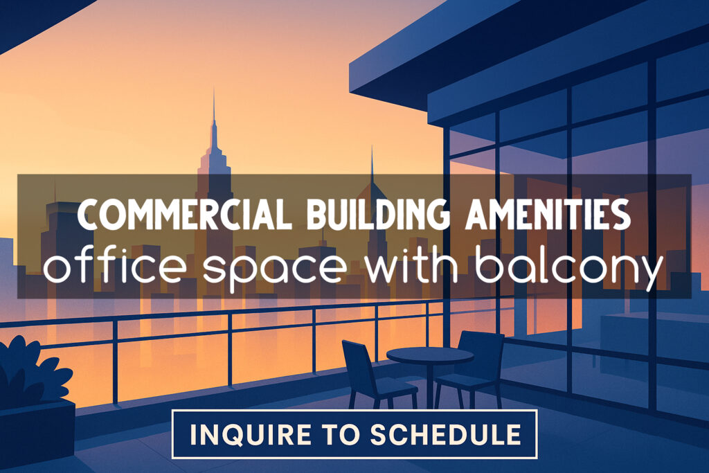 commercial building amenities office space with balcony