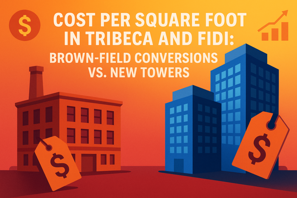 Cost per Square Foot in Tribeca and FiDi