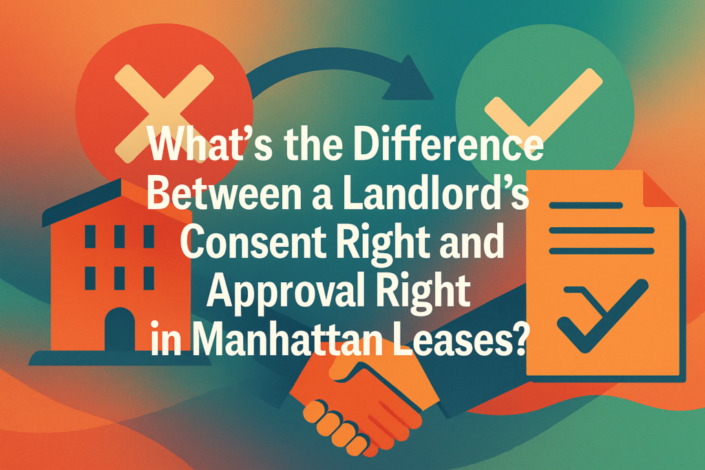 What’s the Difference Between a Landlord Consent Right and Approval Right in Manhattan Leases