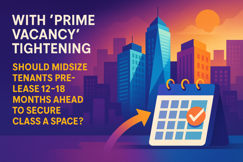 With “Prime Vacancy” Tightening, Should Midsize Tenants Pre-Lease 12–18 Months Ahead to Secure Class A Space