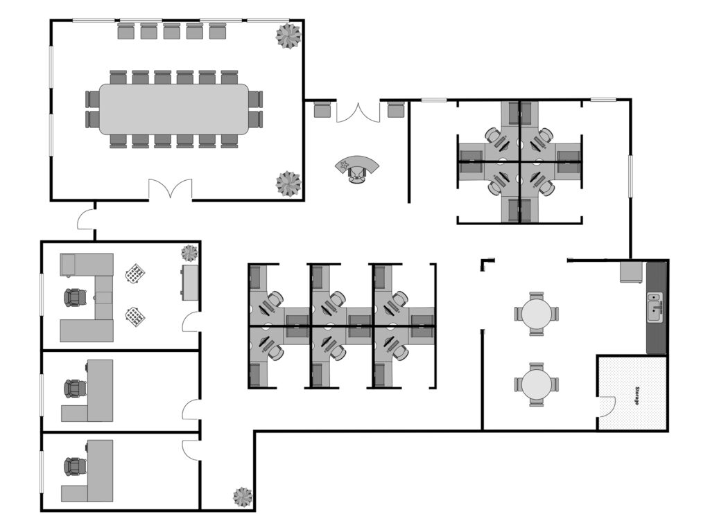 What Size Office Do I Need for 25 Employees - Floor Plan Example