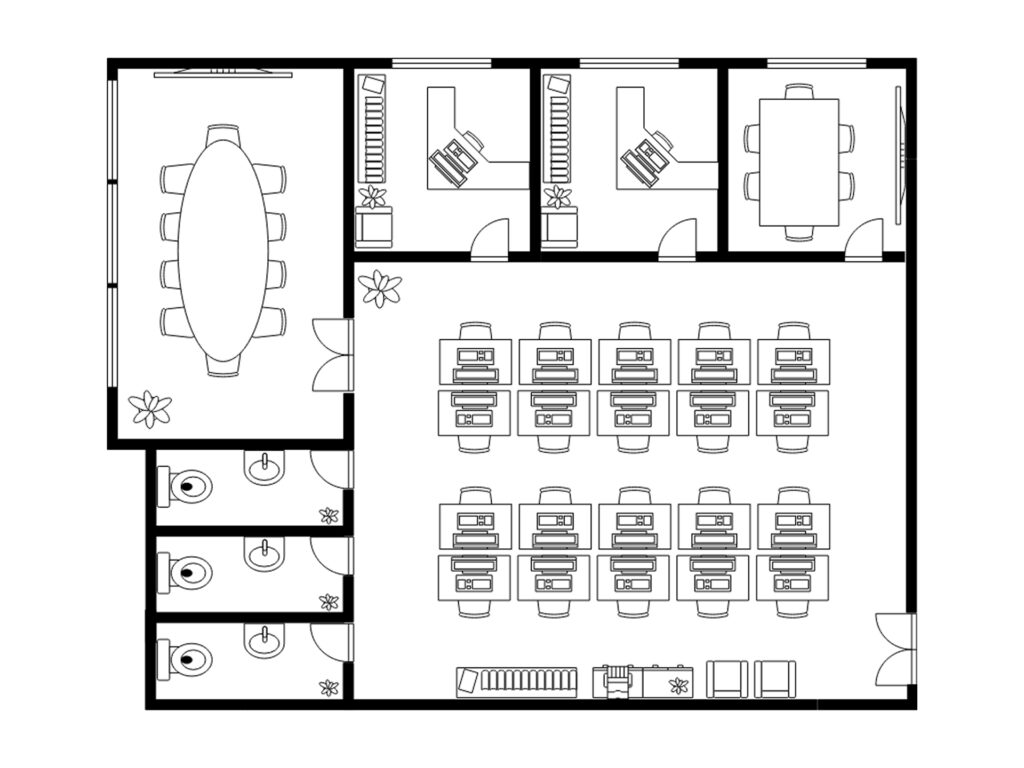 What Size Office Do I Need for 25 Employees - Floor Plan Example