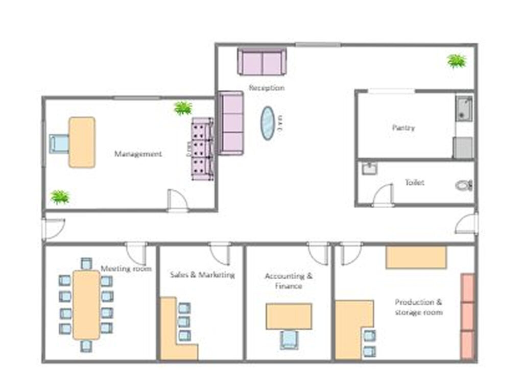 What Size Office Do I Need for 25 Employees - Floor Plan Example