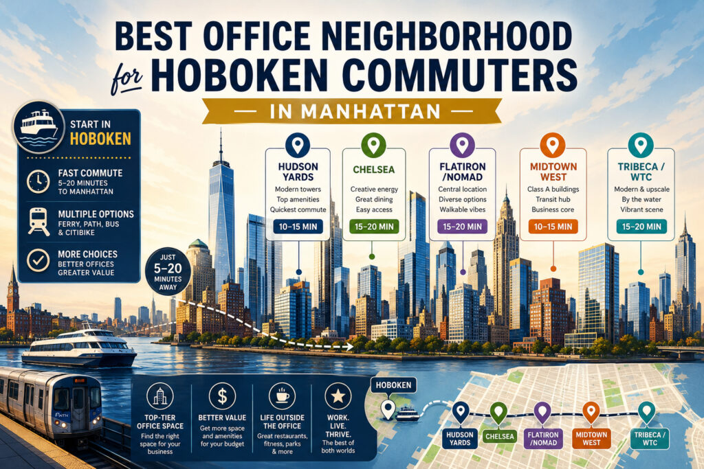Best Office Neighborhood for Hoboken Commuters in Manhattan