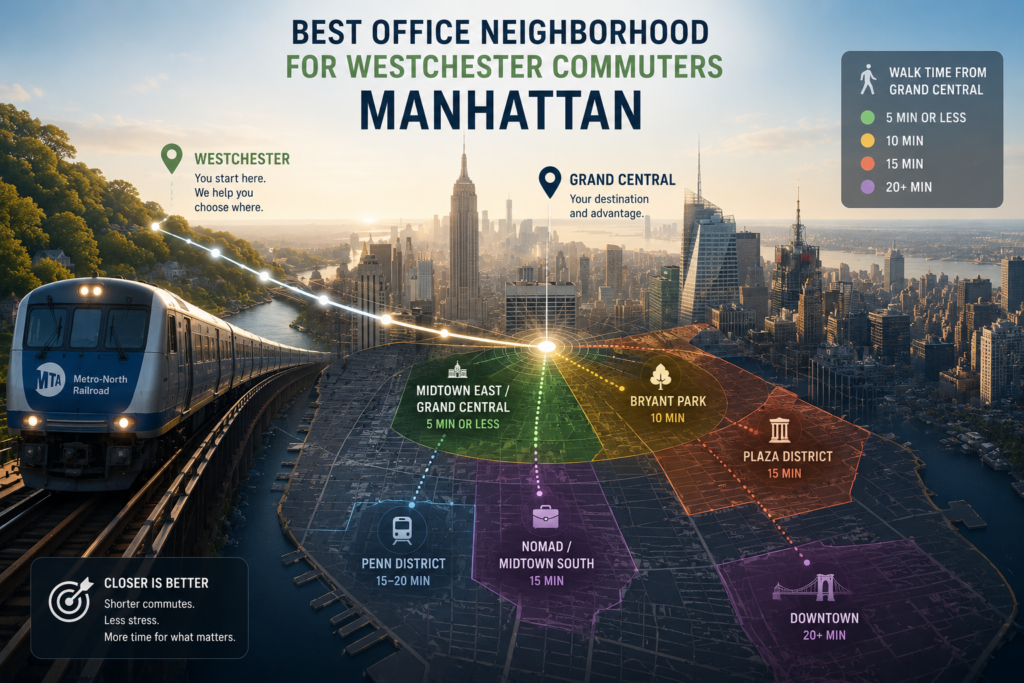 Best Office Neighborhood for Westchester Commuters Manhattan