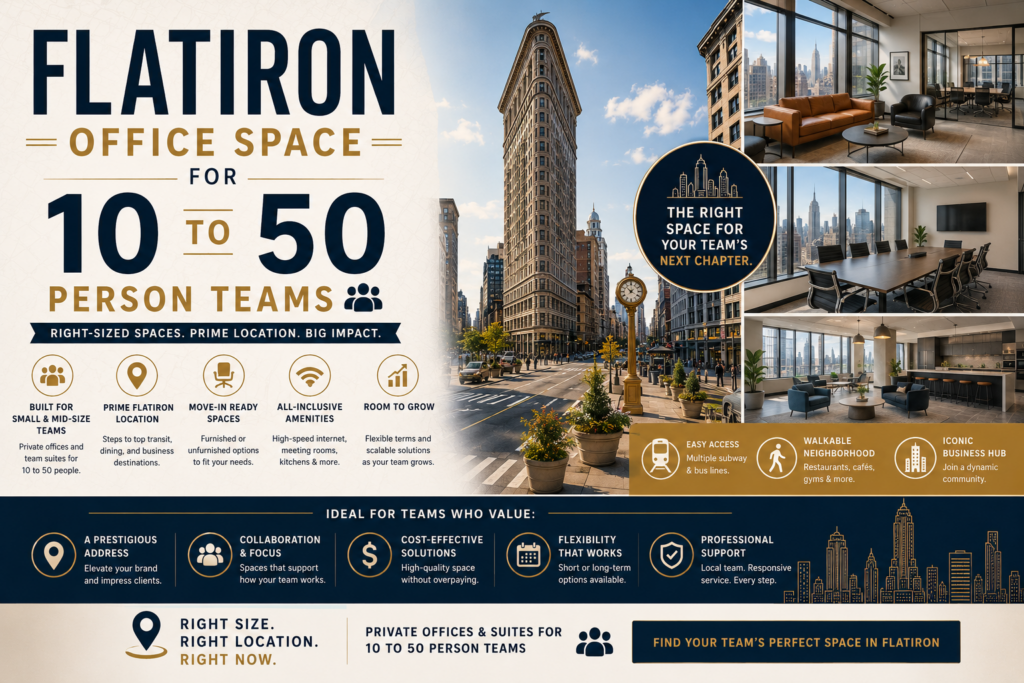 Flatiron Office Space for 10 to 50 Person Teams