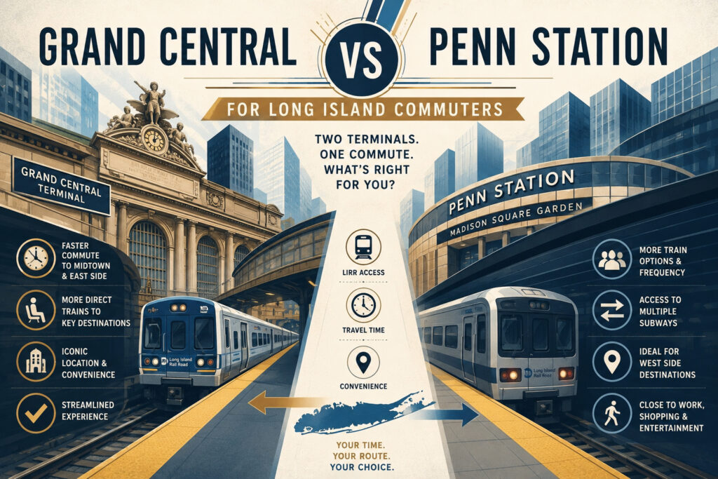 Grand Central vs Penn Station for Long Island Commuters