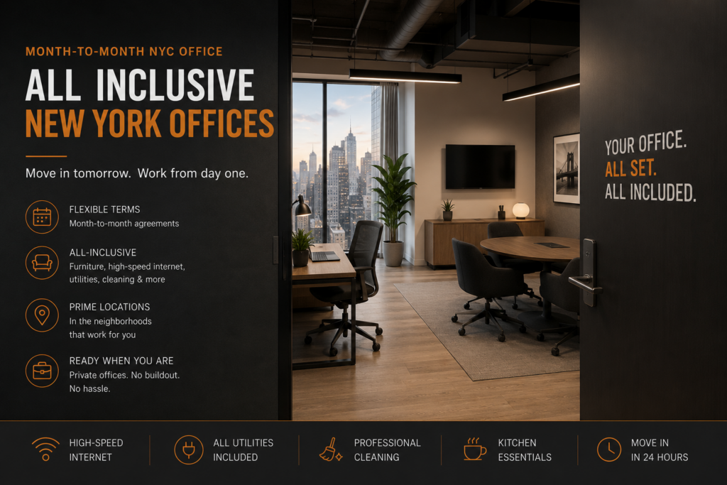 Month-to-Month NYC Office | All Inclusive New York Offices