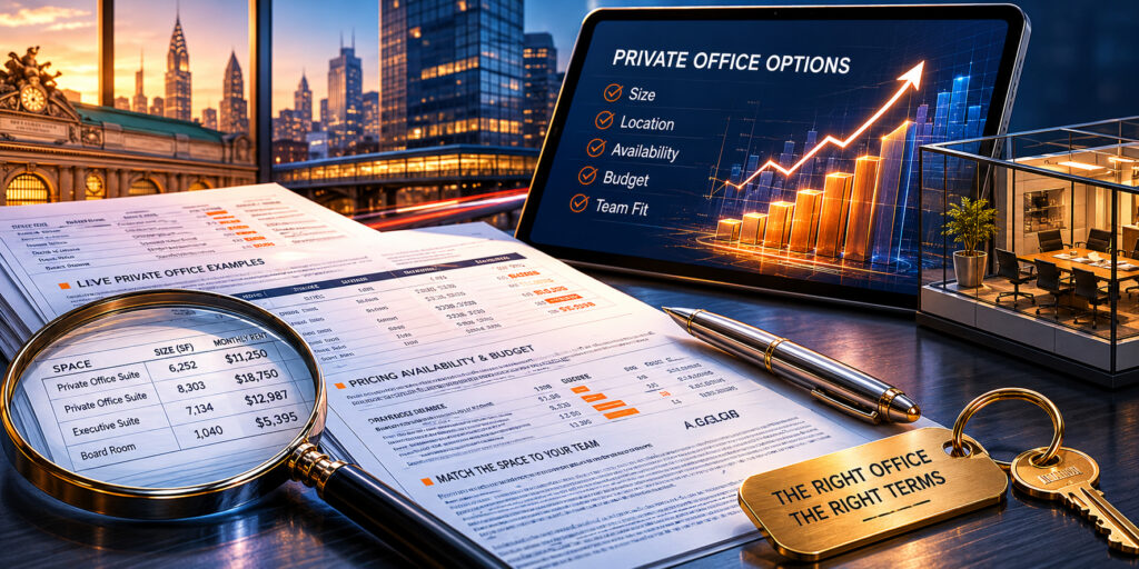 Office for One to Twelve Persons Private Offices for Rent in NYC