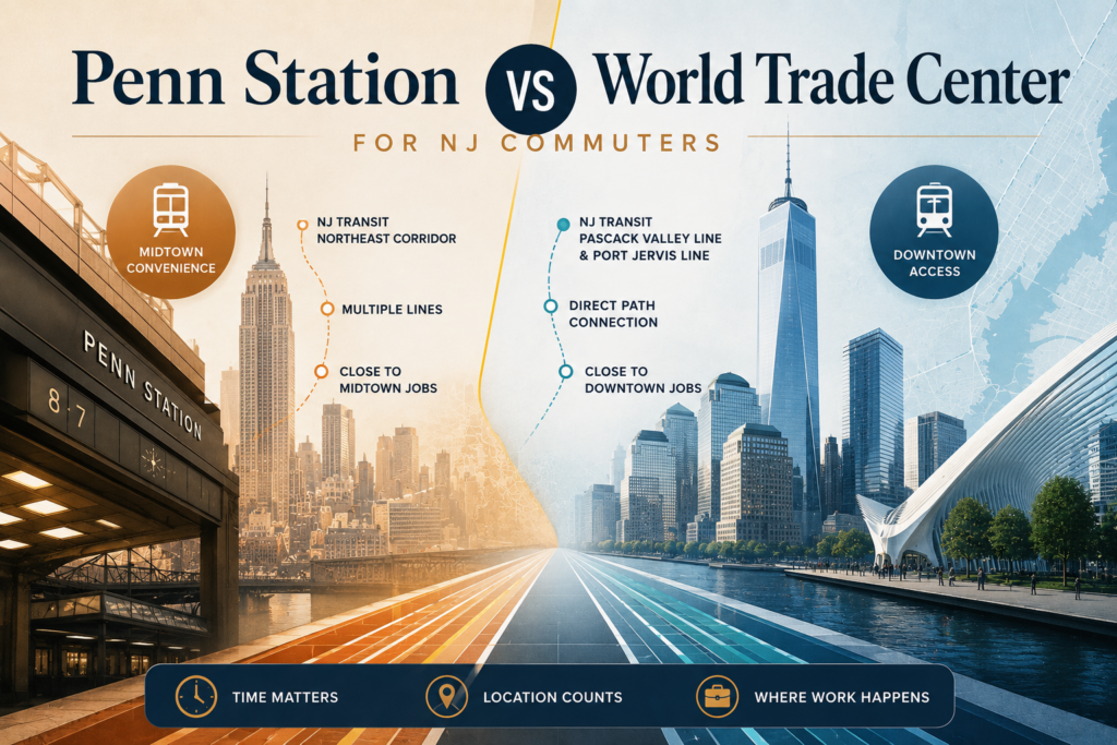 Penn Station vs World Trade Center for NJ Commuters