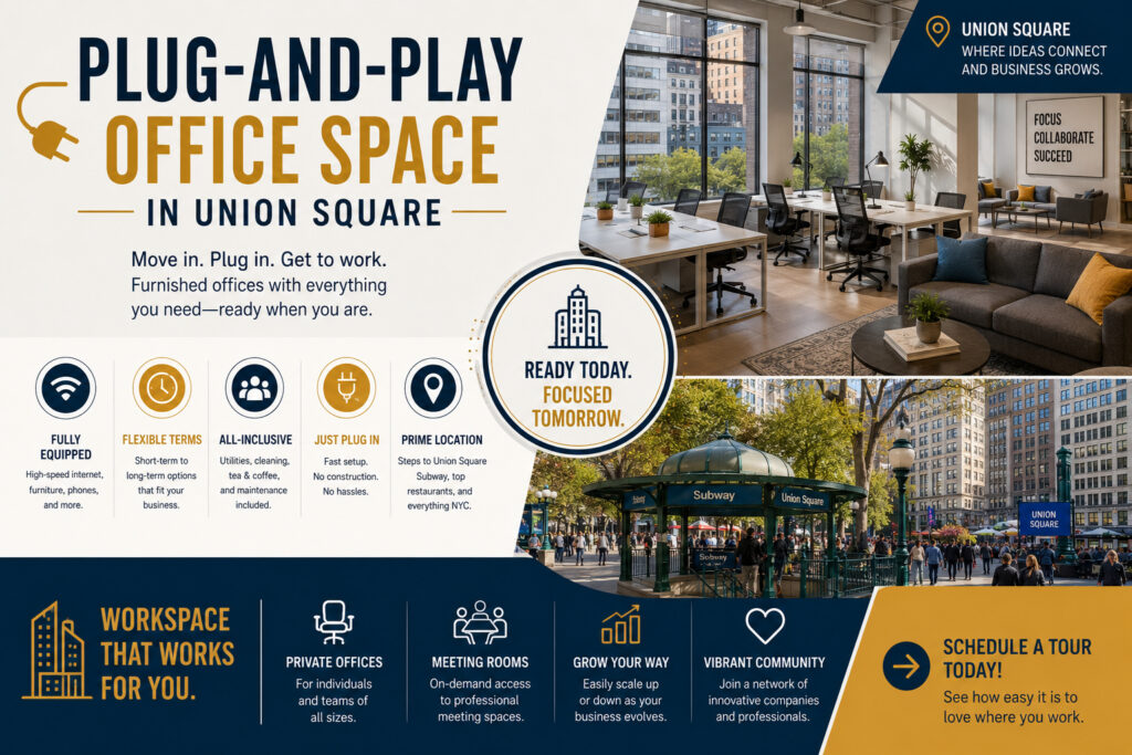 Plug-and-Play Office Space in Union Square