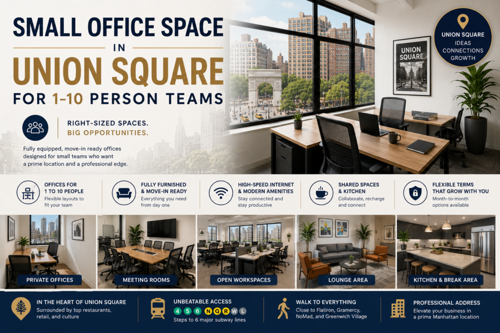 Small Office Space in Union Square for 1-10 Person Teams