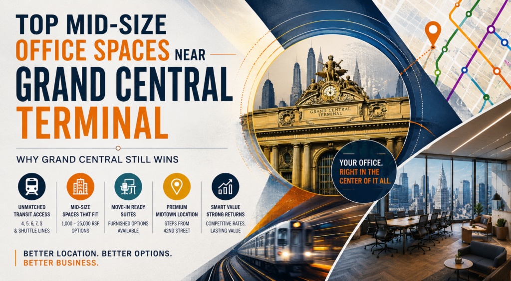 Top Mid-Size Office Spaces Near Grand Central Terminal