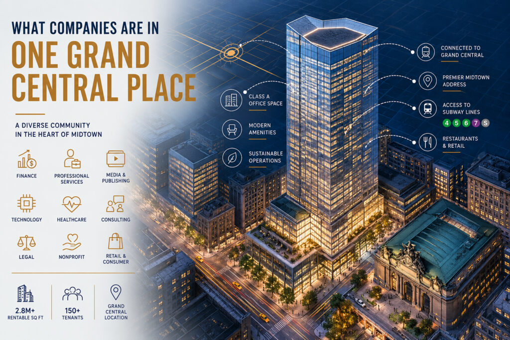 What companies are in One Grand Central Place