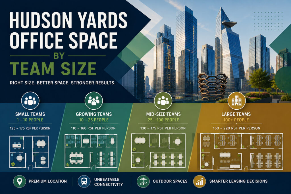 Hudson Yards Office Space by Team Size