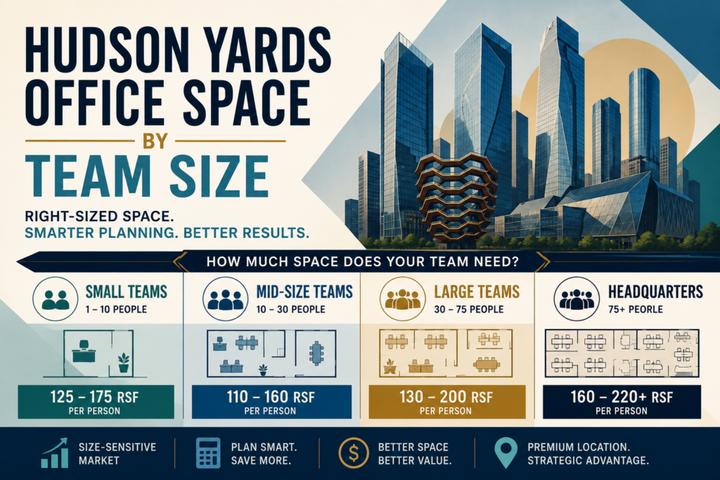 Hudson Yards Office Space by Team Size