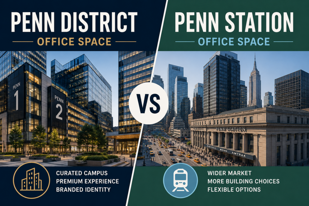 Penn District Office Space vs Penn Station Office Space