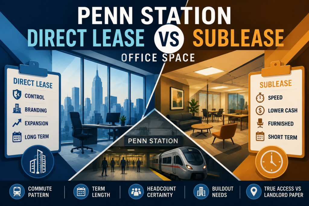 Penn Station Direct Lease vs Sublease Office Space