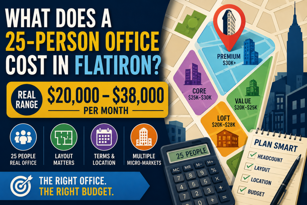 What Does a 25-Person Office Cost in Flatiron?