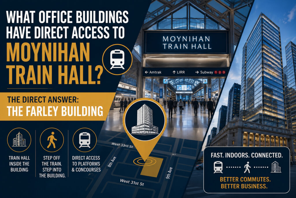 What Office Buildings Have Direct Access to Moynihan Train Hall?