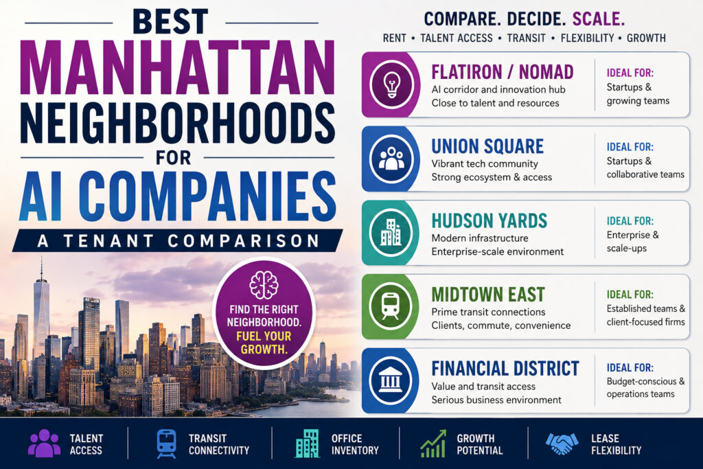 Best Manhattan Neighborhoods for AI Companies: A Tenant Comparison