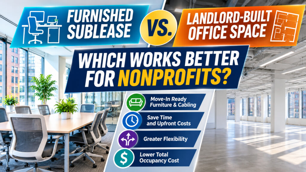 Furnished Sublease vs. Landlord-Built Office Space for Nonprofits