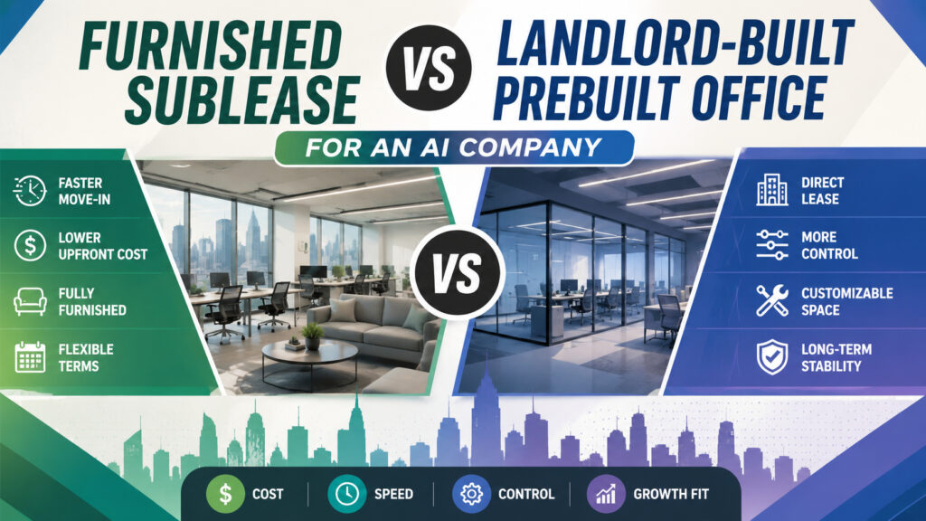 Furnished Sublease vs Landlord-Built Prebuilt Office for an AI Company
