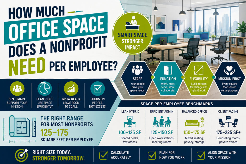 How Much Office Space Does a Nonprofit Need Per Employee?