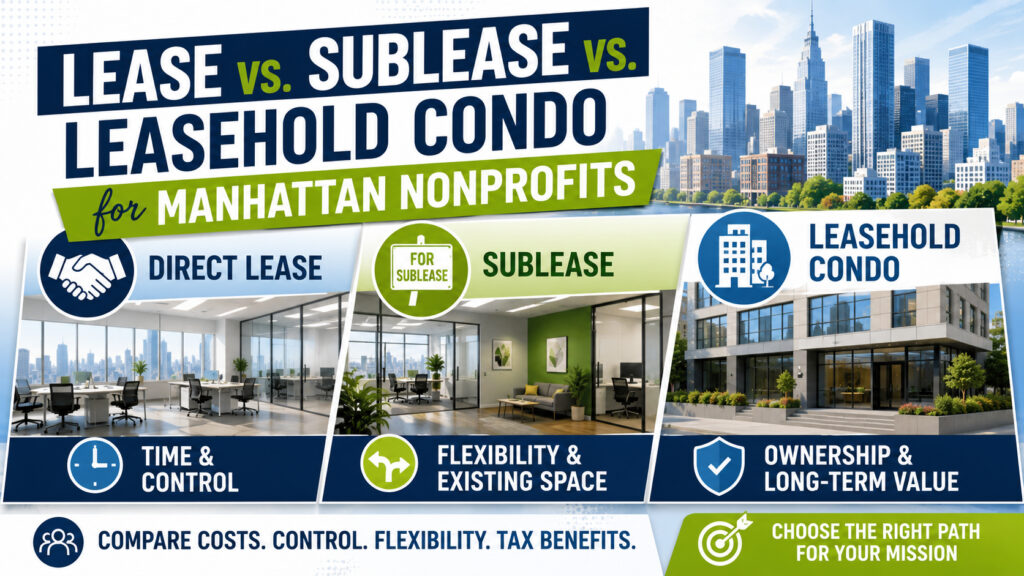 Lease vs. Sublease vs. Leasehold Condo for Manhattan Nonprofits