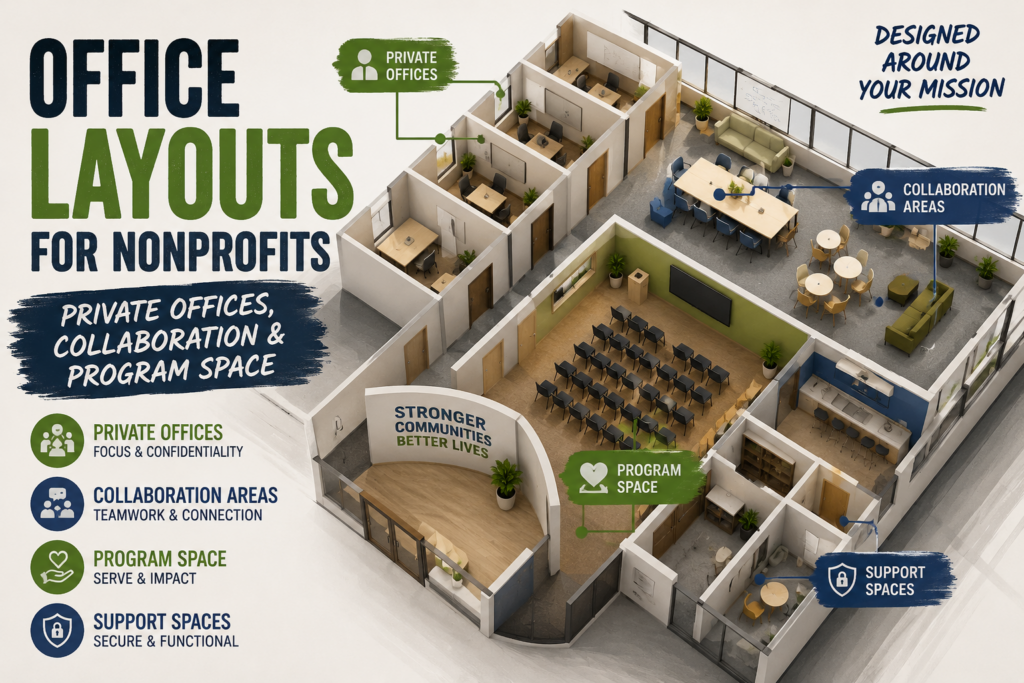 Office Layouts for Nonprofits: Private Offices, Collaboration and Program Space