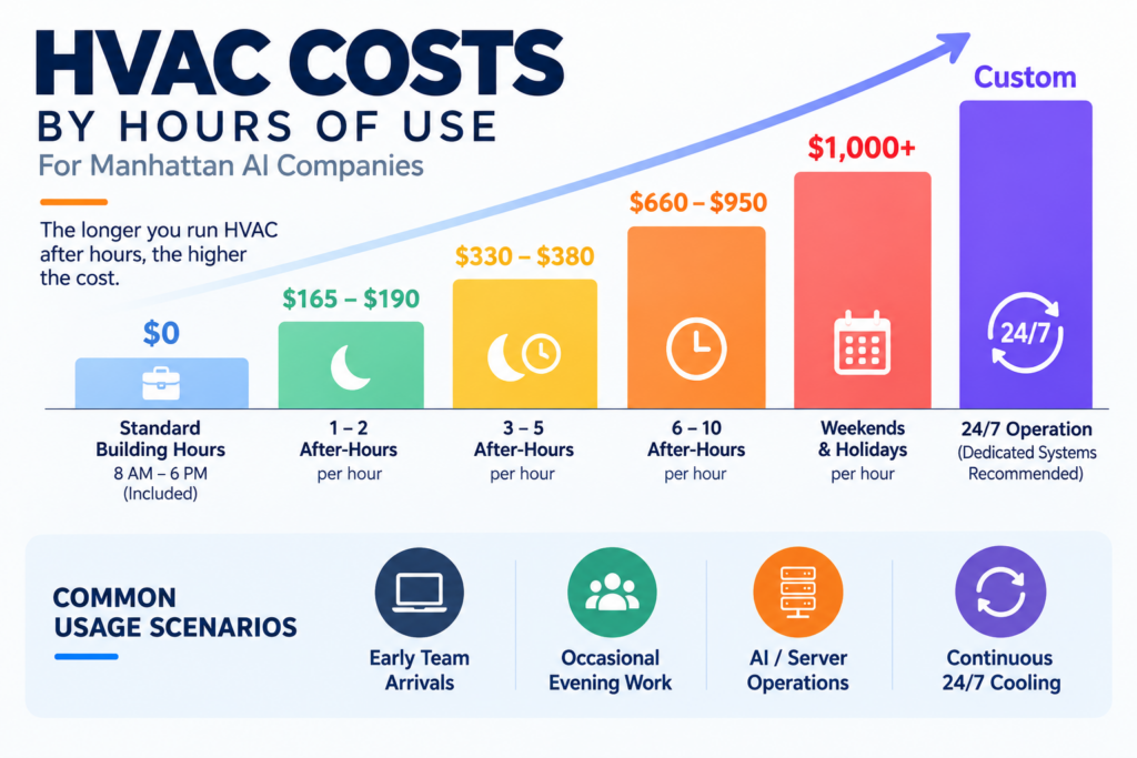 HVAC costs by hour of use