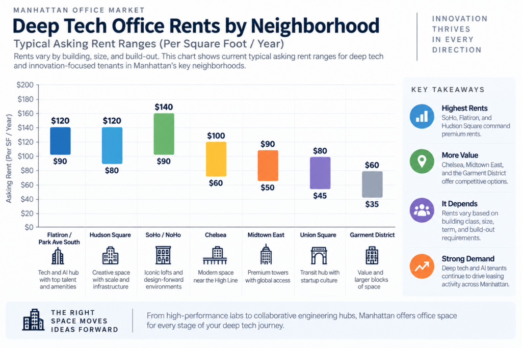 deep tech office space by neighborhood