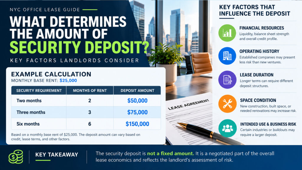 What determines the amount of security deposit